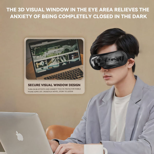 Bluetooth Eye Massager with Heat & Music, Black