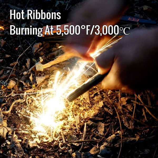 Ferro Rod Fire Starter with Survival Striker Flint & Emergency Paracord, 5x1/2"