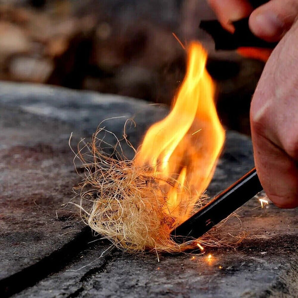 Ferro Rod Fire Starter with Survival Striker Flint & Emergency Paracord, 5x1/2"