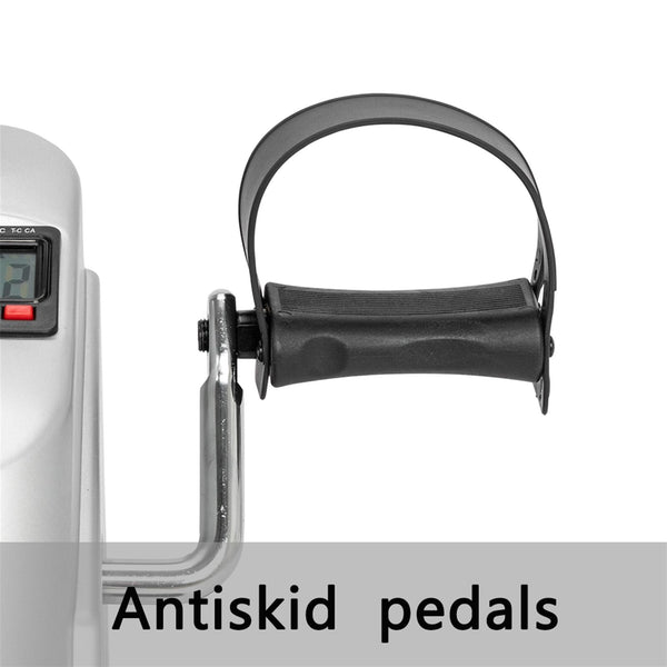 Foldable Under Desk Stationary Exercise Bike, Silver
