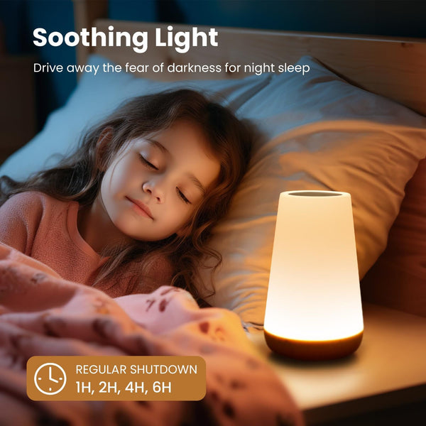 Night Light, Dimmable Touch Lamp: 5 Brightness, 13 RGB Colors - Portable & Stylish