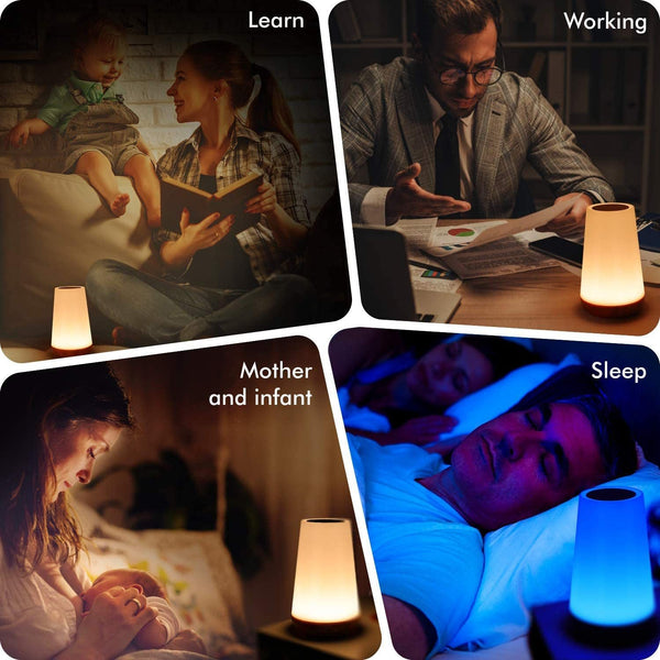 Night Light, Dimmable Touch Lamp: 5 Brightness, 13 RGB Colors - Portable & Stylish