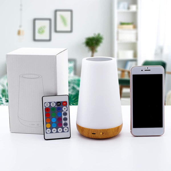 Night Light, Dimmable Touch Lamp: 5 Brightness, 13 RGB Colors - Portable & Stylish