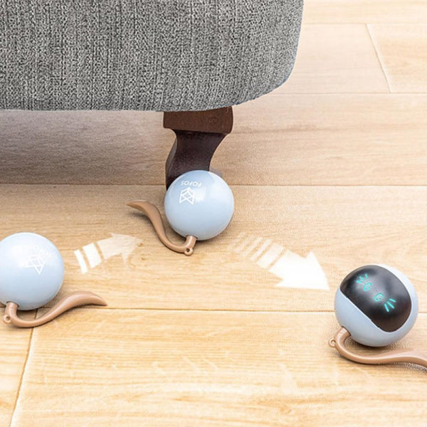 Interactive Cat Toy Ball: Auto Rolling, LED Light, Bell - Battery Operated