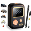 Tire Inflator Portable Air Compressor, 12V DC Car Air Pump with Digital Display, LED Light, Set of Nozzle Adaptors