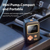 Tire Inflator Portable Air Compressor, 12V DC Car Air Pump with Digital Display, LED Light, Set of Nozzle Adaptors