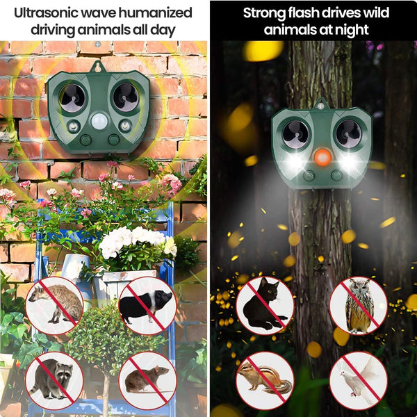 Upgraded Ultrasonic Solar Animal Repellent