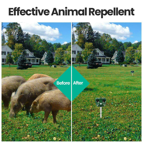 Upgraded Ultrasonic Solar Animal Repellent