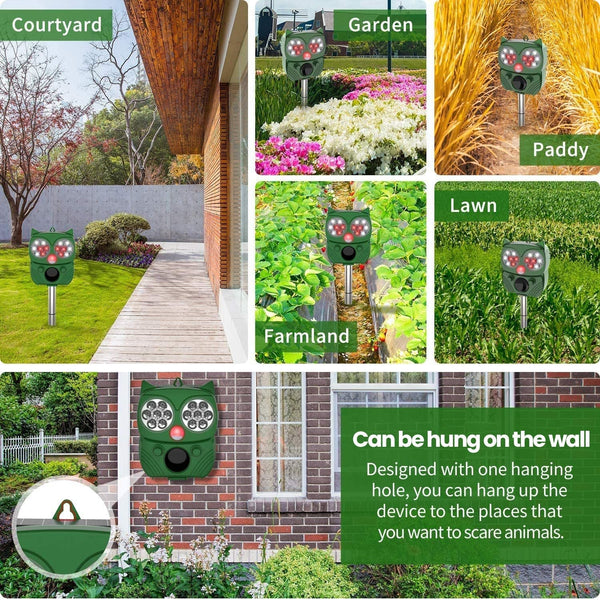 Solar Power Ultrasonic Animal Repeller