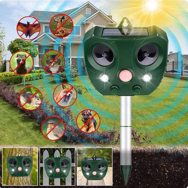 Upgraded Ultrasonic Solar Animal Repellent