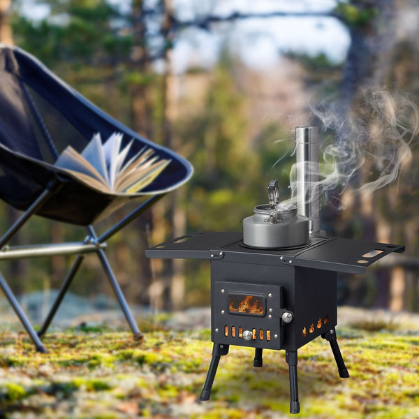 Wood Camping Stove Black, 22.6412.2014.57 inches