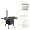 Wood Camping Stove Black, 22.6412.2014.57 inches