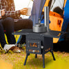 Wood Camping Stove Black, 22.6412.2014.57 inches