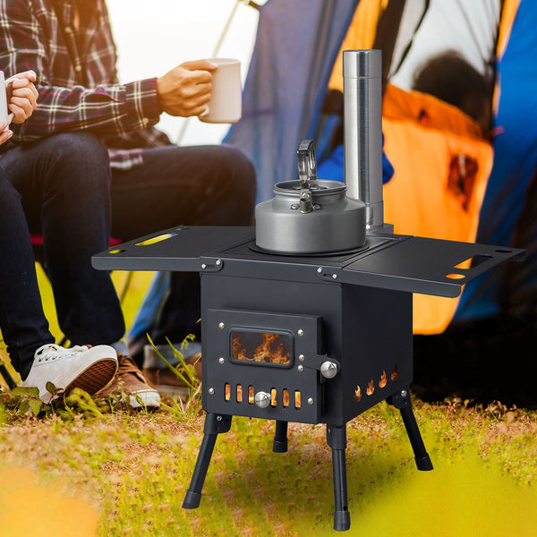 Wood Camping Stove Black, 22.6412.2014.57 inches