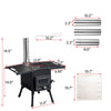 Wood Camping Stove Black, 22.6412.2014.57 inches