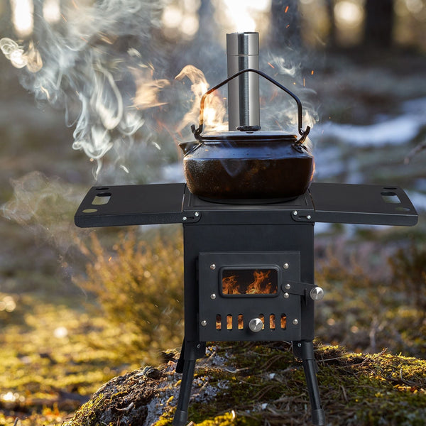 Wood Camping Stove Black, 22.6412.2014.57 inches